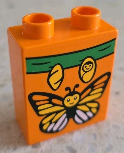 LEGO DUPLO - ORANGE STEIN MIT SCHMETTERLINGEN - 10804 - DSCHUNGEL DSCHUNGEL - VINTAGE