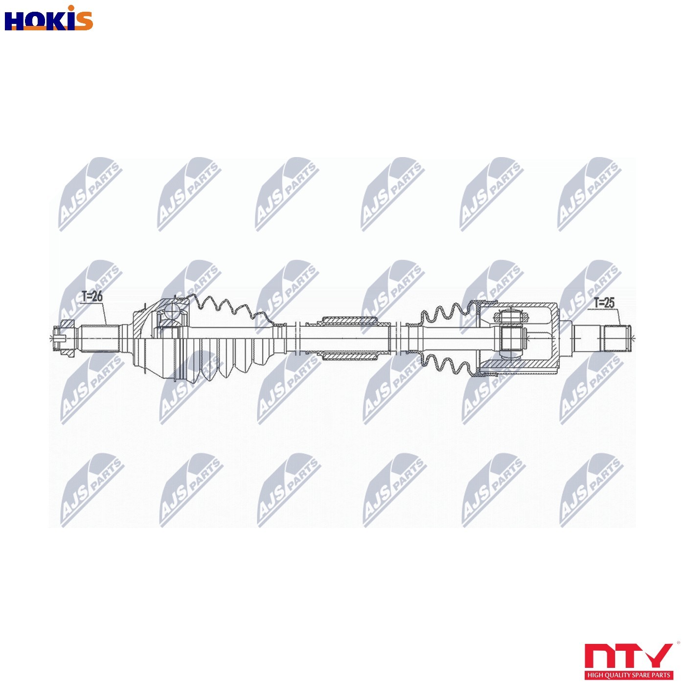 Driveshaft Front Axle Left NPW-HD-054 NTY for HONDA JAZZ IV - Image 5