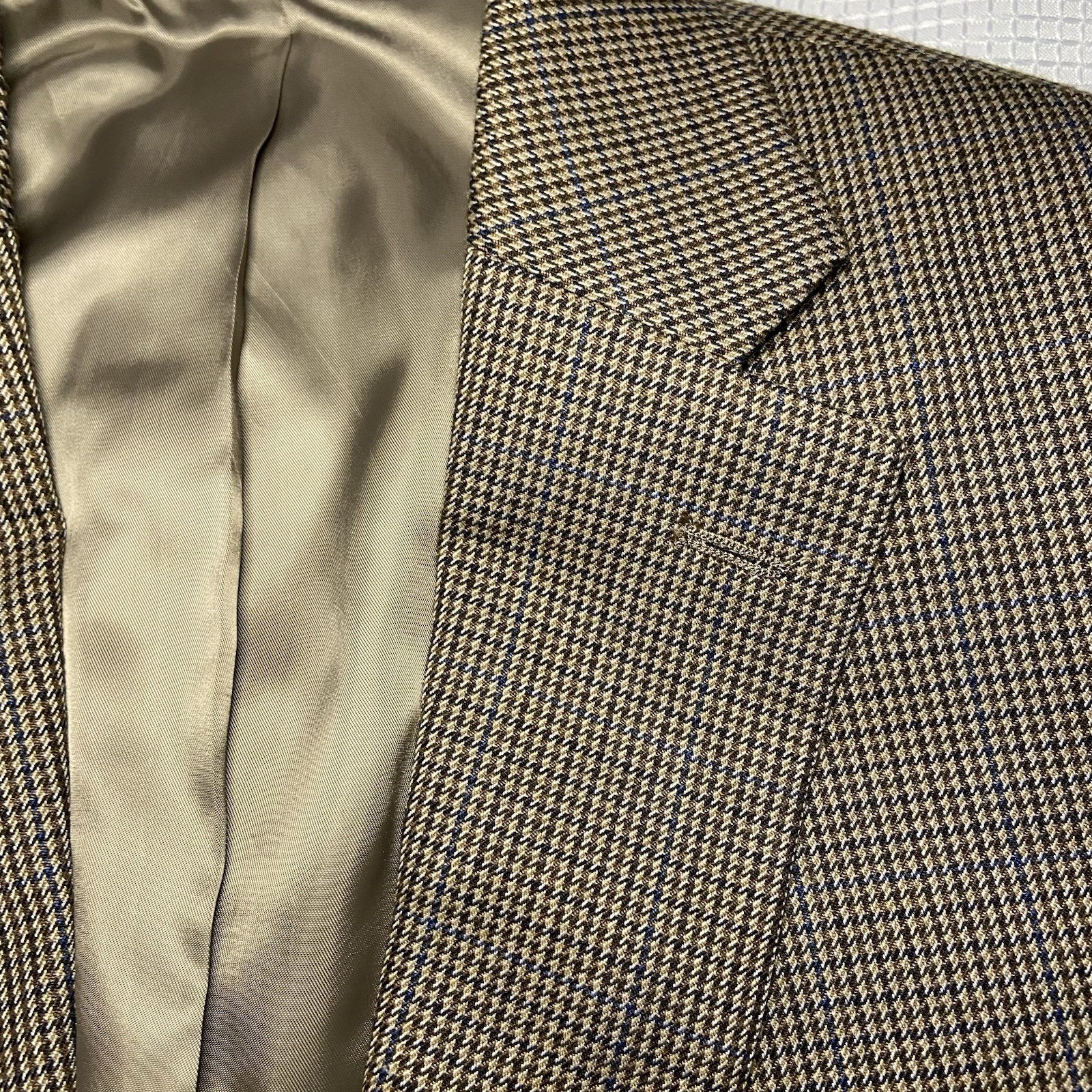 44L Chaps Brown Tiny Houndstooth Check Rayon-Blen… - image 8