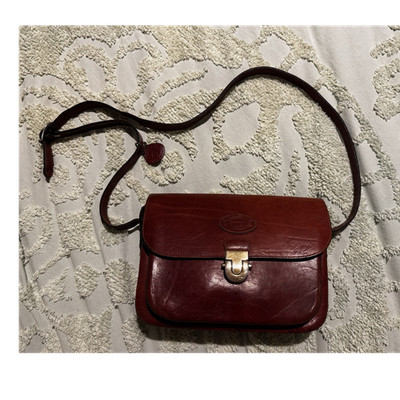 Oroton Small Brown Shoulder Bag Purse w/ Bag Charm Push Lock Zip Pockets