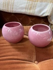 Vtg Haeger Art Pottery Matching Vases Small Orb Set Of 2  #304 Pink Glaze