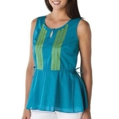 Calypso St. Barth For Target Sleeveless Embroidered Cotton Top Size S Bohemian - Picture 2 of 8