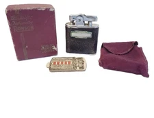 Vintage Ronson "World's Greatest Lighter" Standard With Org. Box, Pouch, Flints