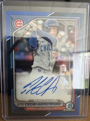 2024 Bowman Chrome PETE CROW-ARMSTRONG RC Blue Refractor AUTO /150 CUBS