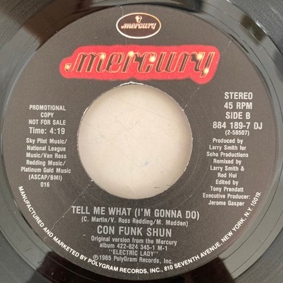 Con Funk Shun - Tell Me What (I'm Gonna Do) 1985 7'', Single, Promo Mercury 884 1