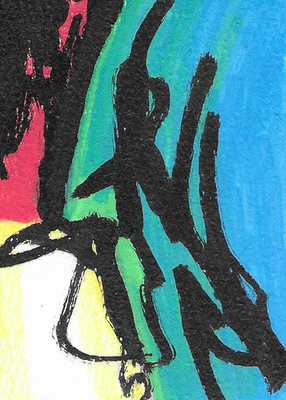 ACEO ATC CARD ''Abstract 48'' REASOR Original Abstract Hand Made Painting 2.5x3.5
