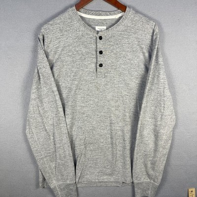 Rag and Bone Henley Shirt Mens XL Heather Gray Long Sleeve Peruvian Cotton