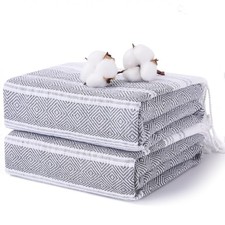 2 Packs Cotton Turkish Beach Towels Quick Dry Sand Free Oversized Pool Bath S...