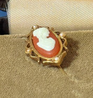 Cameo Stick Pin - Vintage - Gold Tone - In box — photo 3