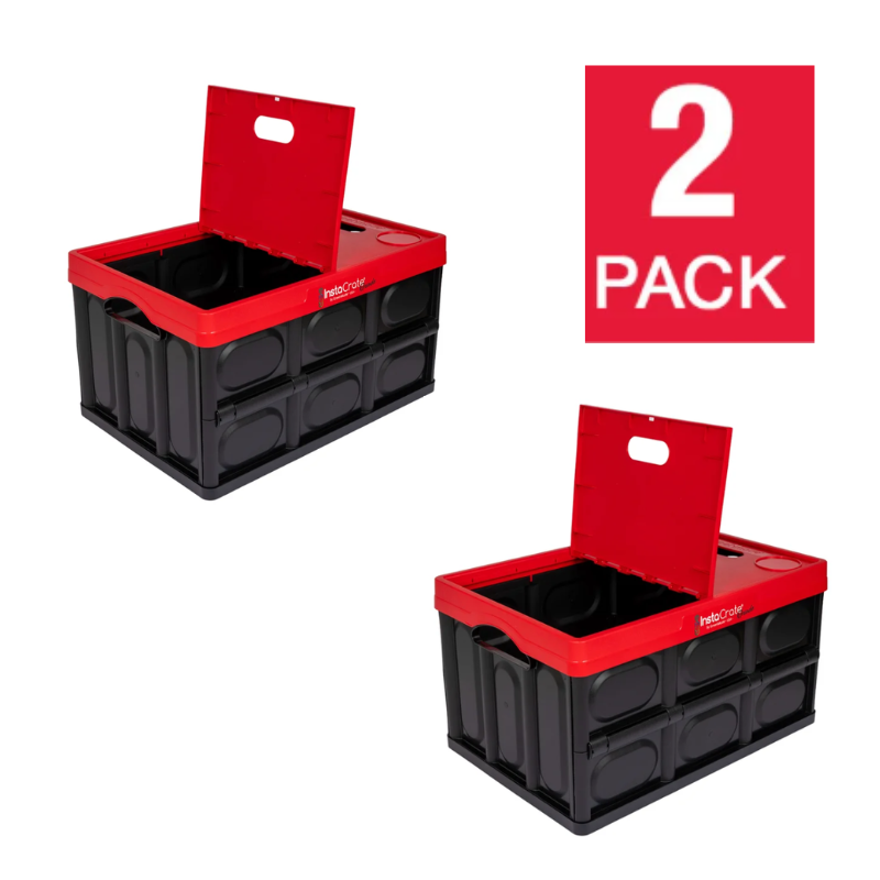 16 Gallon Greenmade Collapsible Storage Crate with Lid Instacrate