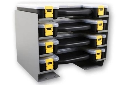 KARGOMASTER CABINET LOCKER 40350 STEEL 4 TOTE SHELF FOR VAN NEW