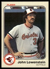 John Lowenstein 1983 Fleer #63 Orioles MLB READ FREE SHIPPING AutographDen