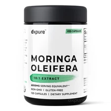 Moringa Oleifera Leaf Powder Supplement - 6000mg - 120 Capsules