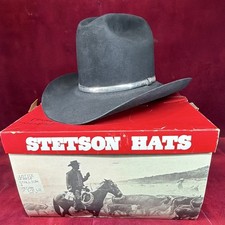 Stetson Resistol Western Outfitters 4X Beaver Black Hat 7 3/8 w/ Box