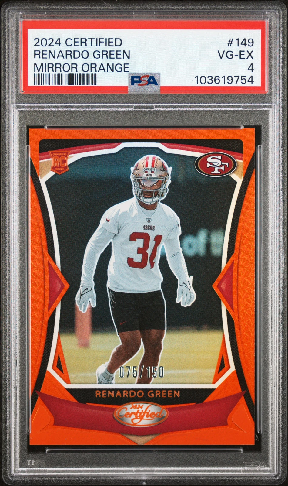 Renardo Green Panini Certified #149 Mirror Orange