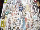 HUGE 220 PC LOT VINTAGE NOW COSTUME JEWELRY-NECKLACES, EARRINGS, PINS, BRACELETS
