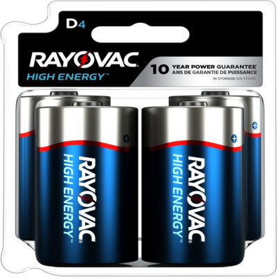 High Energy D Batteries (4 Pack), Alkaline D Cell Batteries