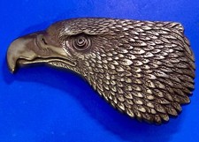 Majestic American Bald Eagle Figural Cutout Head Brass Tone Belt Buckle