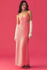 NWT ANTHROPOLOGIE LOVE THE LABEL SEQUIN SCOOP-NECK CUTOUT DRESS- SIZE MEDIUM