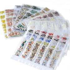 1304PCS 6Mix Size Crystal Flat Back Rhinestone Gem Nail Art Case Decoration DIY