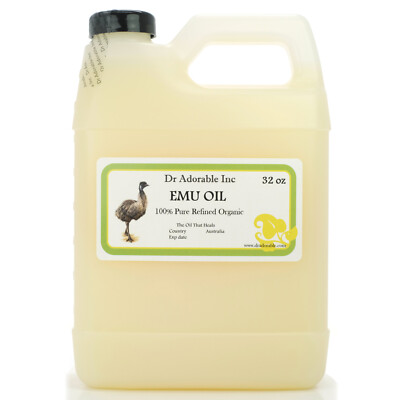 AUSTRALIAN EMU OIL 100% PURE EMU OIL FRESH 0.5 1  2  4 8 12 16, 24,36 oz 