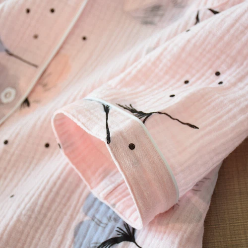 Women's 100% gauze cotton sleepwear set long sleeved sleepwear sleepwear- - Picture 16 of 34