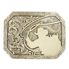 Nocona Men's Roping Cowboy Silver Belt Buckle 37713