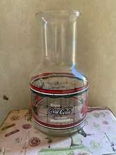 Vintage 1970's Coca-Cola Whataburger 9"  Glass Carafe Pitcher Rare  Logo