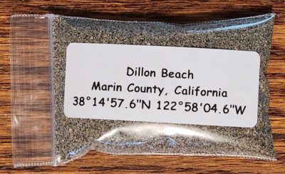 Dillon Beach Marin County California Sand Gravel Dirt Rock Soil Sample Apx. 30ml