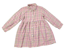 Shein Plaid Button Front Long Sleeve Pink Dress Size 8