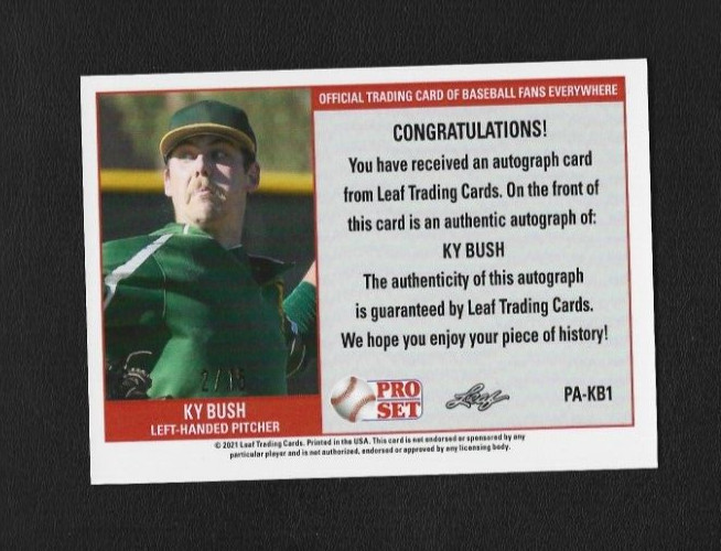 2021 Leaf Pro Set Ky Bush Pink Wave Auto 2/15 - Los Angeles Angels