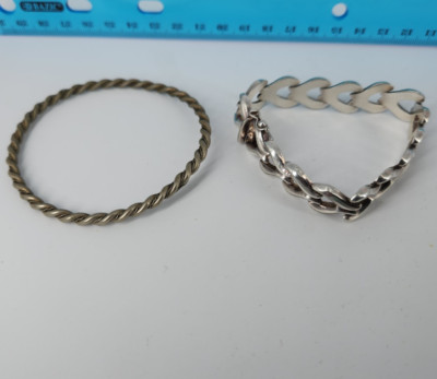 925 ITALIEN Silber Kettenglied 19,1 g & 925 Sterling Silber gedreht Armreif Armbänder