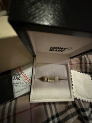 NEW MONTBLANC STERLING SILVER RING BOHEME CLEAR QUARTZ SIZE 58 38535