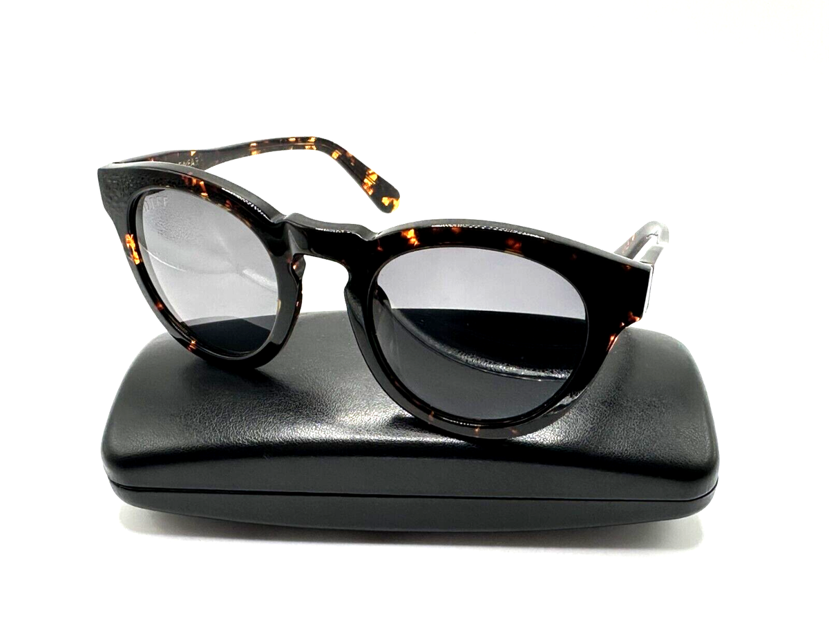 DIFF EYEWEAR DIME 2 Brown Tortoise Plastic Round Sunglasses  display picture 1