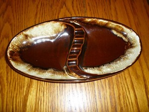Pfaltzgraff - Gourmet - Brown Drip -  Oval Ashtray - Very Pretty!