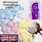 200 Cotton Wool Balls Skin care Makeup Remover Baby Adult Soft Absorbent Colours