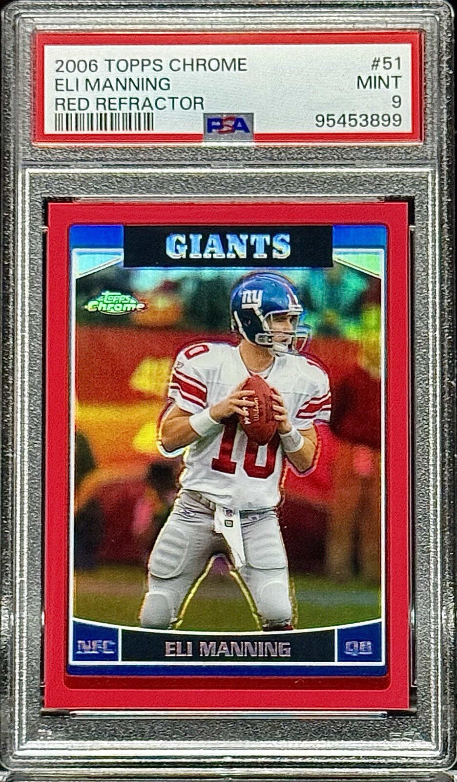 2006 Topps Chrome #51 RED REFRACTOR/259 Eli Manning PSA 9 Mint NY Giants Pop 8