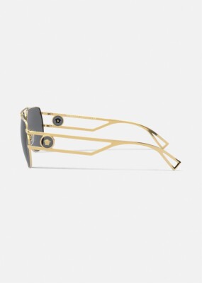 New Versace VE 2225 100287 Gold Metal Aviator Sunglasses Grey Lens Versace VE 2225 100287 Gold Metal Aviator Sunglasses Grey Lens main image 4