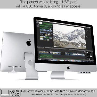 SABRENT 4-PORT USB 3.0 FRONT FACING HUB For APPLE iMac 21.5'' and 27'' HB-IMCU NEW