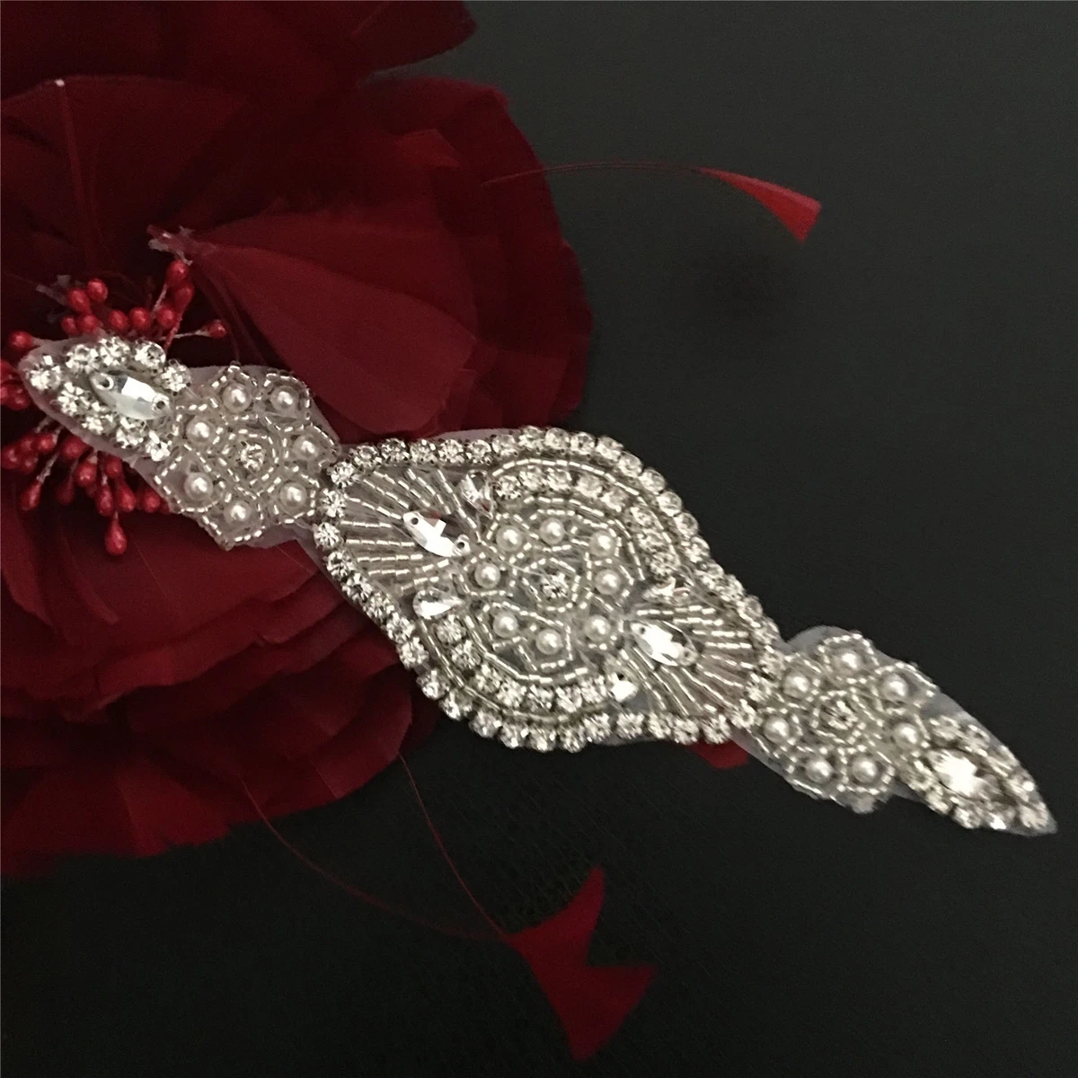 Strass Sposa Brillantini Catena Danza Costume Motivo Abito Da - Foto 4