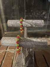 White And Red Reindeer Christmas Bracelet