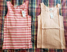 NEW kids girls LOT of two cotton GAP tank tops size M 8Y 