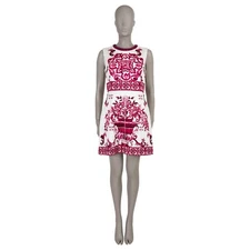 71509 auth DOLCE & GABBANA pink 2023 MAJOLICA BROCADE Dress 46 XL