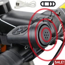 Electric Bike Horn Bicycle Bell Rechargrble 4 Sound Modes Loud Horn Waterproof