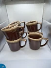 7 Vintage McCoyPottery  Mugs Brown Drip Glaze Coffee Cups With D Handle