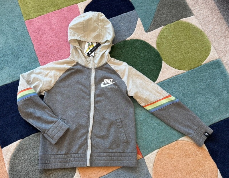 Nike Sportswear Heritage Zip Hoodie Jacket  Loose Fit T78 Kids Sz XL  New w/Tags