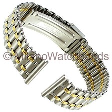 14mm Downing Ladies Two Tone Stainless Steel 22kt Gold Electroplate Watch Band