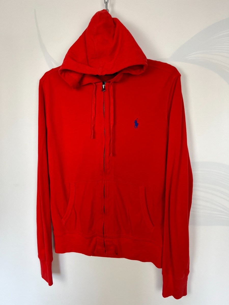 Polo Ralph Lauren Zip Up Hoodie Red Small Logo Size S