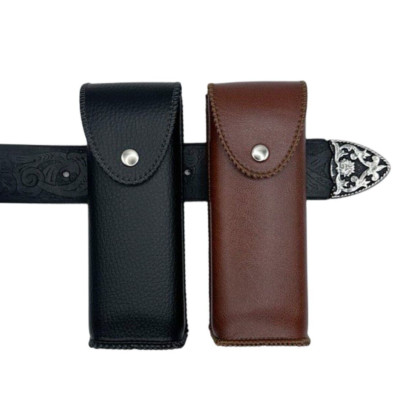 Vertical Waist Eyeglasses Case Handmade from PU Leather. Belt Case for Glasses.