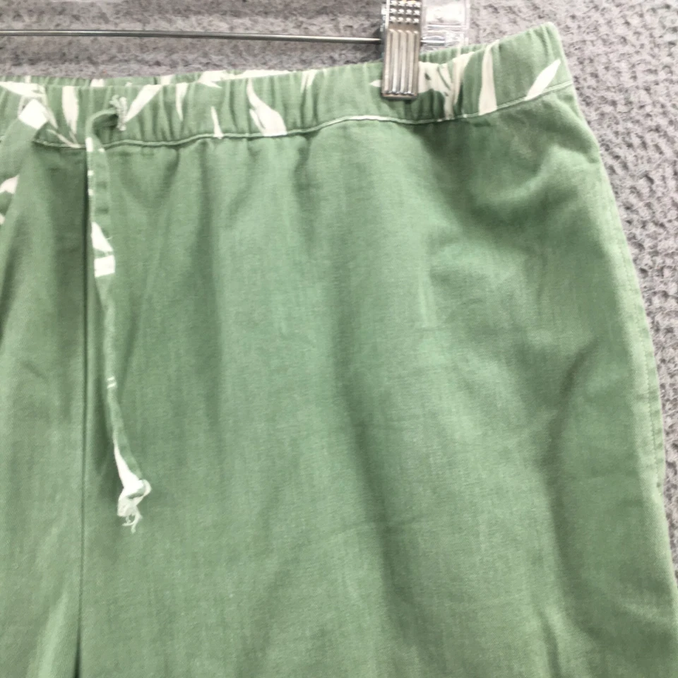 Orvis Capri Pants Womens 14 (Actual 34X22) Green High Rise Elastic Waist Pull On - Image 3 of 4
